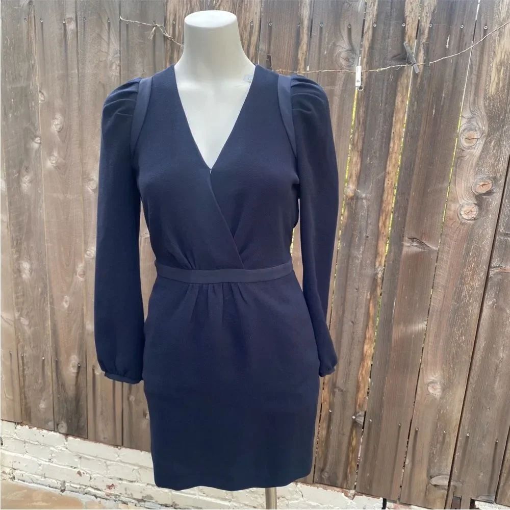 Maje Deep Blue Long Sleeve Dress size small